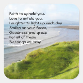 Irish Kusten Bluting Prayer Fyrkantigt Klistermärke