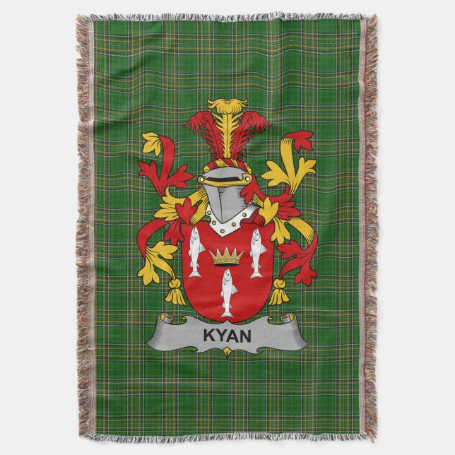 Irish Kyan eller O_Kyan Jackar av Arm Family Crest Filt (Framsidan Vertikal)