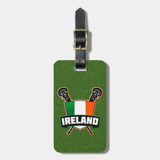 Irish Lacrosse Luggage Tag-mall Bagagebricka (Vertikal Framsida)