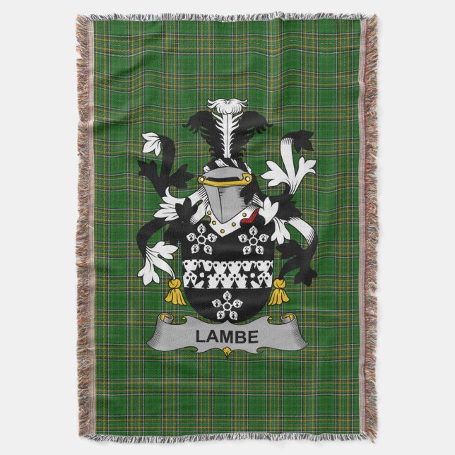 Irish Lambe Jackar om Arm Family Crest Ireland Filt (Framsidan Vertikal)