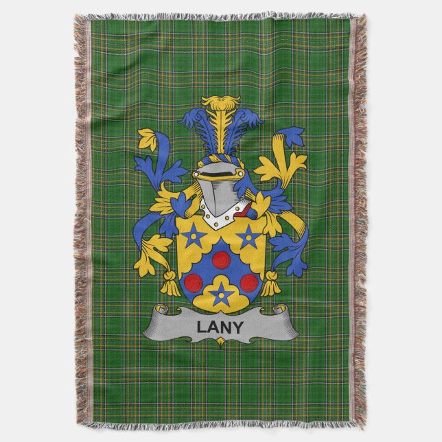 Irish Lany eller Laney Jackar om Arm Family Crest  Filt (Framsidan Vertikal)