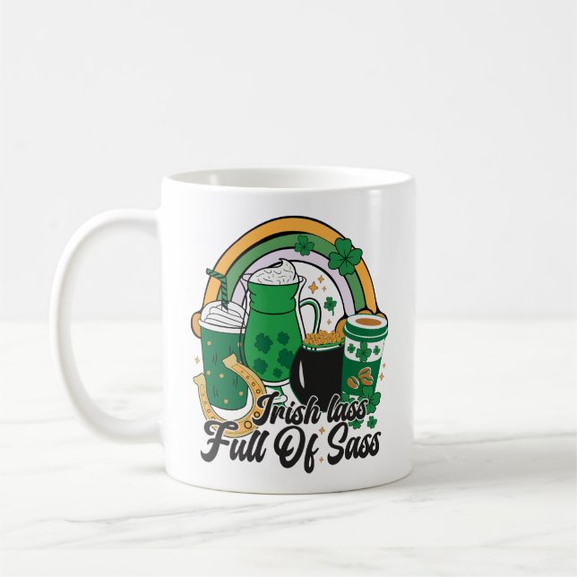 Irish Lass Fullt of Sass - Cheeky St. Patrick's Da Kaffemugg (Vänster)