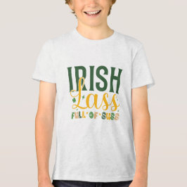 Irish Lass Fullt of Sass - Cute & Roligt St Patric T Shirt