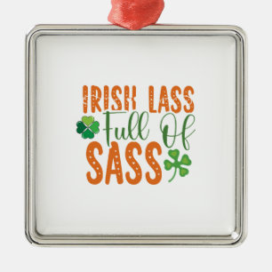Irish Lass Fullt of Sass Julgransprydnad Metall