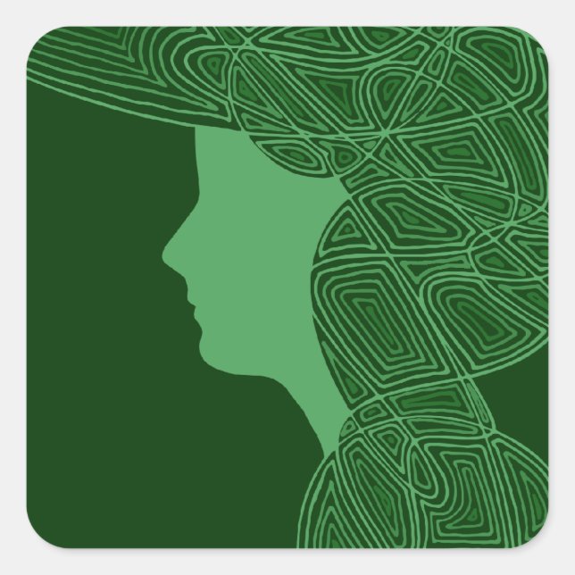 Irish Lass Fyrkantigt Klistermärke (Framsida)