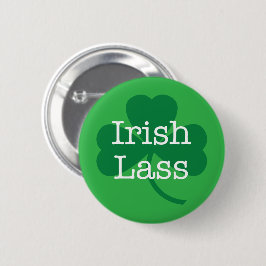 Irish Lass, Grönt Shamrock Button Knapp