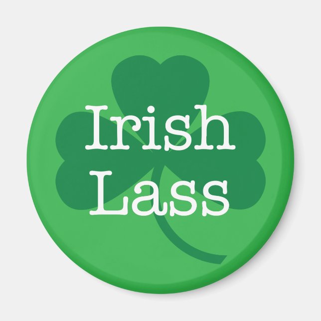 Irish Lass, St. Patrick's Day Shamrock Magnet (Framsidan)
