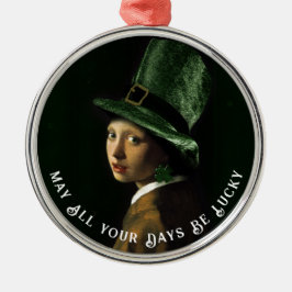 Irish Lass with a Pearl Earring Julgransprydnad Metall