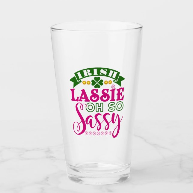 Irish Lassie Oh So Sassy St patrick's day Glaskopp (Framsida)