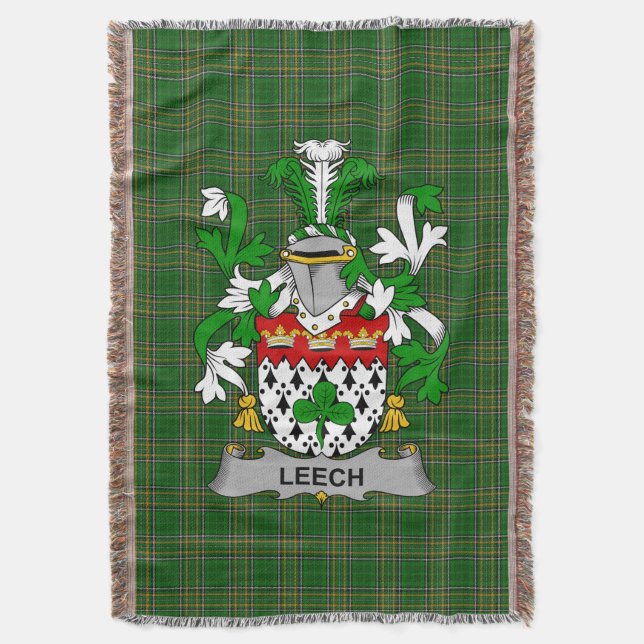 Irish Leech Jackar om Arm Family Crest Ireland Filt (Framsidan Vertikal)