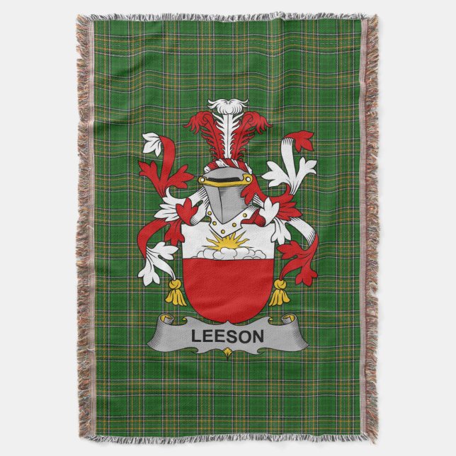 Irish Leeson Jackar om Arm Family Crest Ireland Filt (Framsidan Vertikal)