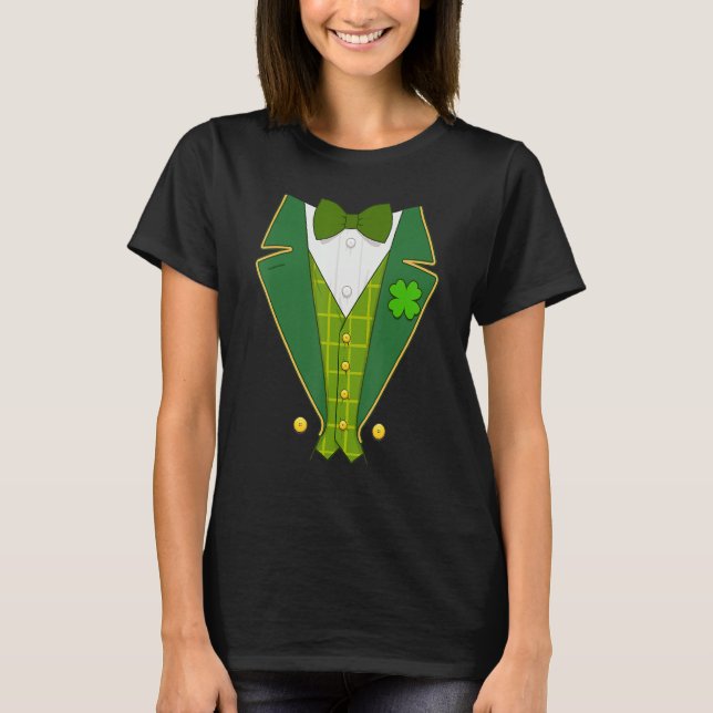 Irish Leprechaun Costume Tuxedo St Patrick's Day B T Shirt (Framsida)