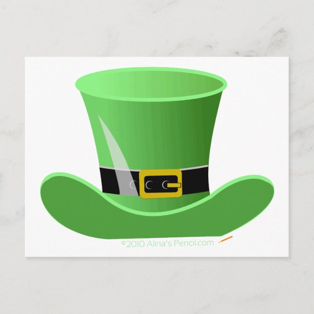 Irish Leprechaun Hat Lucky St. Patrick's Day Vykort (Framsida)