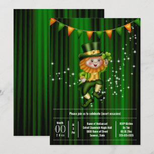 Irish leprechaun jig schrock bunting helgdag inbjudningar