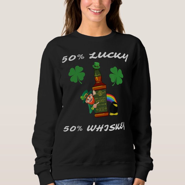 Irish Leprechaun Lucky Charm Whiskey Rainbow Pot O T Shirt (Framsida)