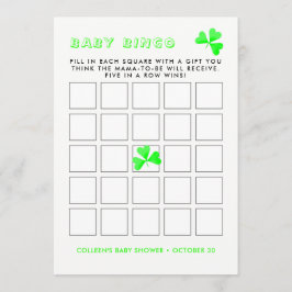 Irish Leprechaun Lucky Shamrock Baby Bingo Inbjudningar