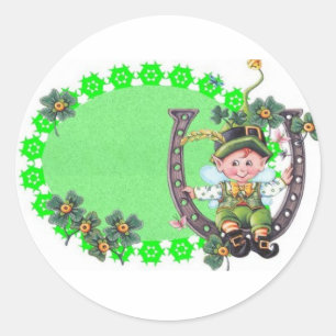 Irish Leprechaun Runt Klistermärke