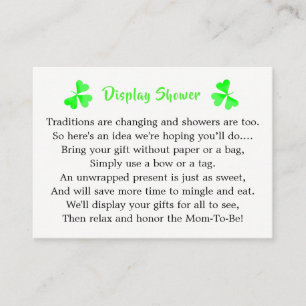 Irish Leprechaun Shamrock Baby Shower Visning Tilläggskort