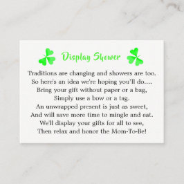 Irish Leprechaun Shamrock Baby Shower Visning Tilläggskort