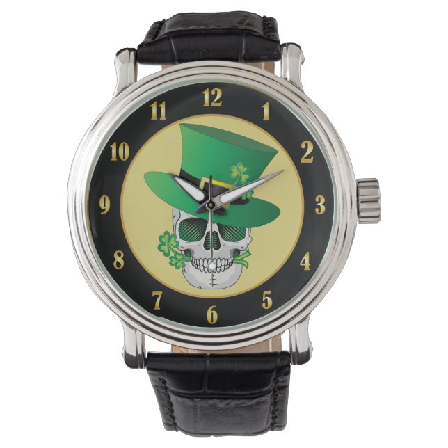 Irish Leprechaun Skull Armbandsur (Framsida)