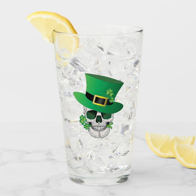 Irish Leprechaun Skull Glaskopp (Framsida Ice)