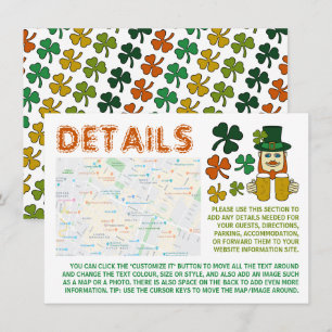 Irish Leprechaun, St patrick's day Detail Card Inbjudningar