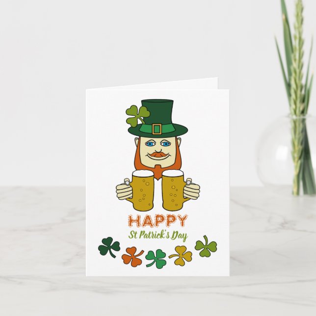 Irish Leprechaun, St patrick's day Kort (Framsida)
