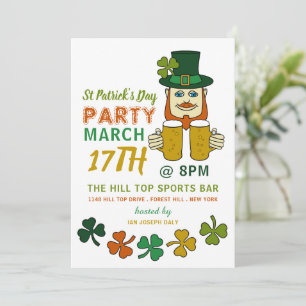 Irish Leprechaun, St patrick's day, Party Inbjudningar
