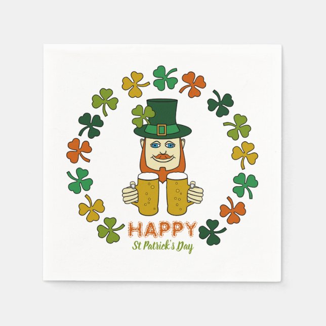 Irish Leprechaun, St patrick's day, Party Pappersservett (Framsidan)