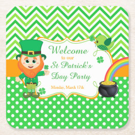 Irish Leprechaun St patrick's day Party Underlägg Papper Kvadrat