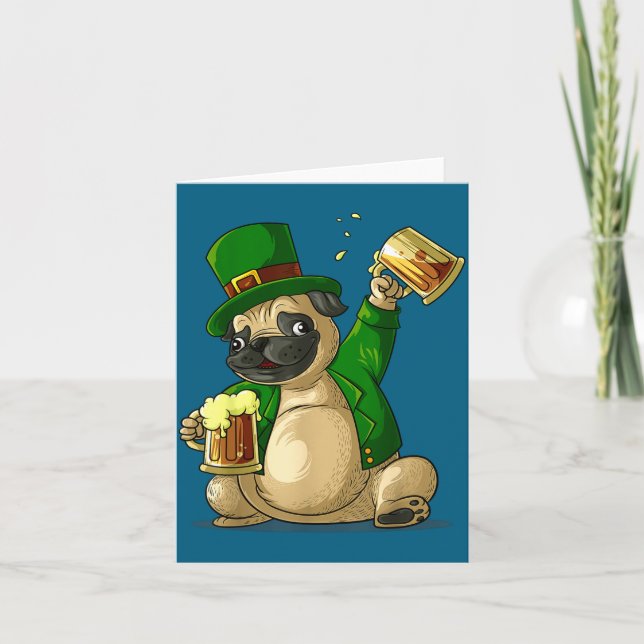 Irish Leprechaun St Patricks Day Shirt Funny Men W Kort (Framsida)