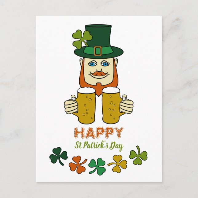 Irish Leprechaun, St patrick's day Vykort (Framsida)