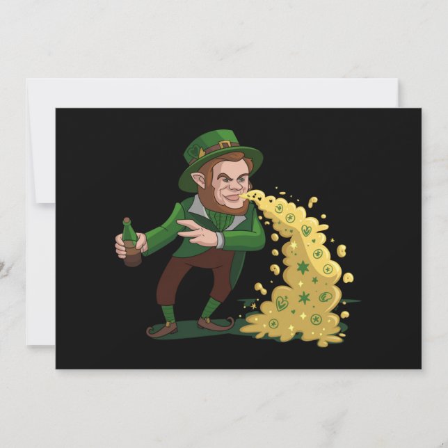 Irish Leprechaun Tossing Lucky Cookies Funny Inbjudningar (Framsida)