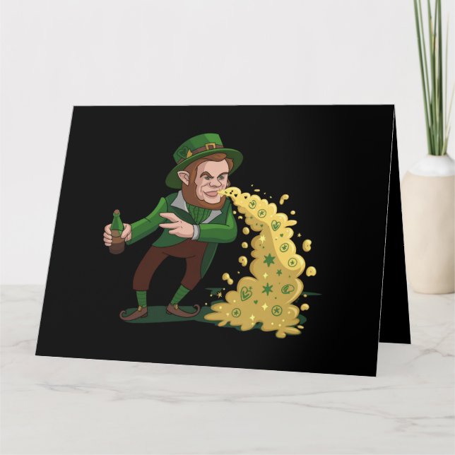 Irish Leprechaun Tossing Lucky Cookies Funny Kort (Framsida)