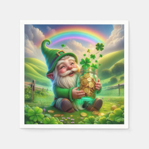 Irish Leprechaun with Guld Mynt Pappersservett