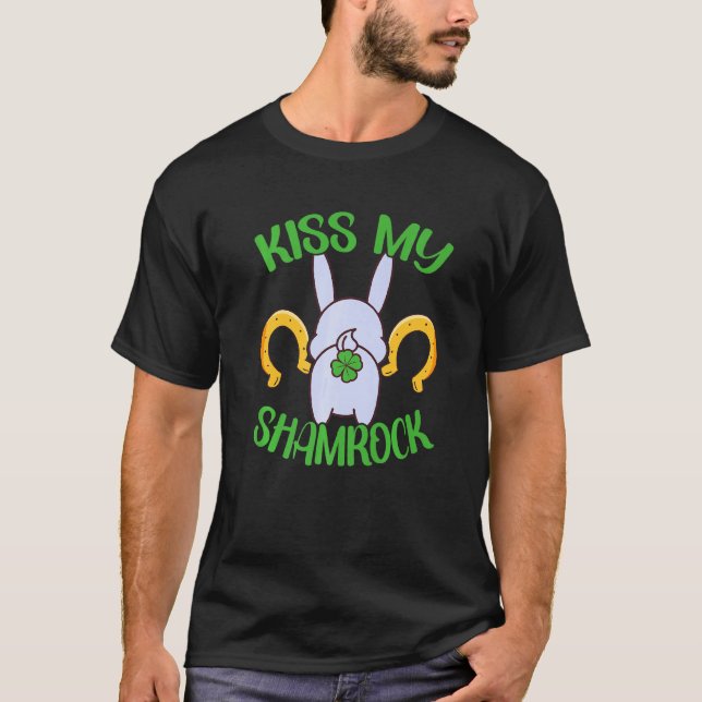 Irish Leprechauns Bunny With Silke Shamrocks St Pa T Shirt (Framsida)