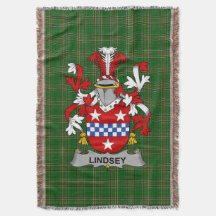 Irish Lindsey Jackar om Arm Family Crest Ireland Filt
