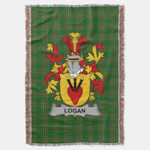 Irish Logan Jackar om Arm Family Crest Ireland Filt