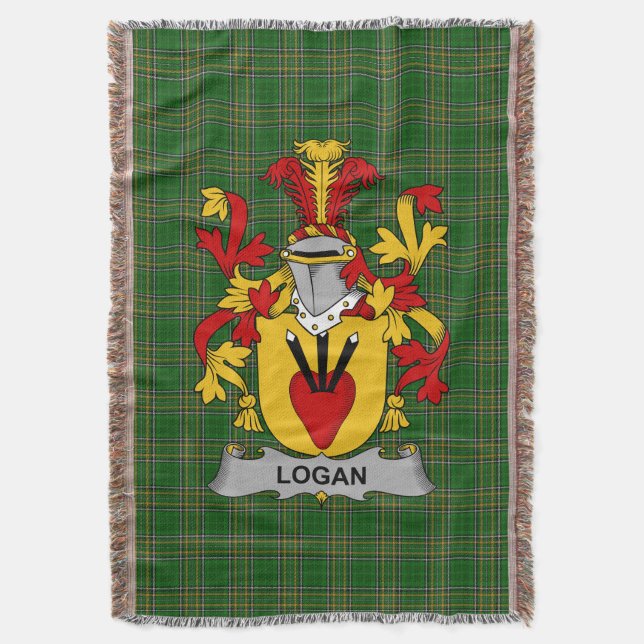 Irish Logan Jackar om Arm Family Crest Ireland Filt (Framsidan Vertikal)
