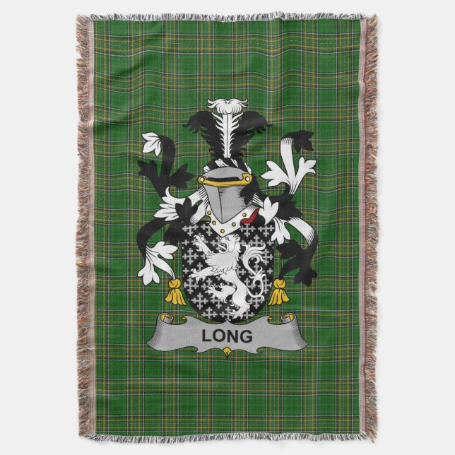 Irish Long eller Longe Jackar om Arm Family Crest  Filt (Framsidan Vertikal)