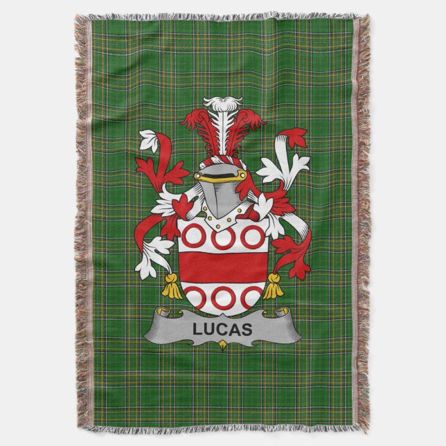 Irish Lucas eller Luke Jackar om Arm Family Crest  Filt (Framsidan Vertikal)