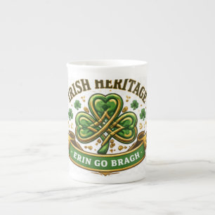 Irish Luck Clover Firande Design Benporslin Mugg