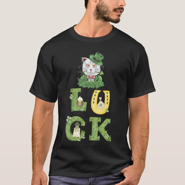 Irish Lucky Cats, Lycklig St. Patrick's Day St, Ca T Shirt (Framsida)