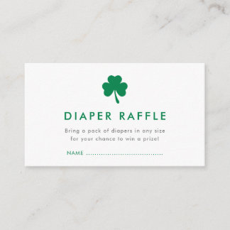 Irish Lucky Charm Diaper Raffle Baby Shower Tilläggskort