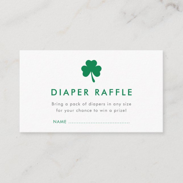 Irish Lucky Charm Diaper Raffle Baby Shower Tilläggskort (Framsida)