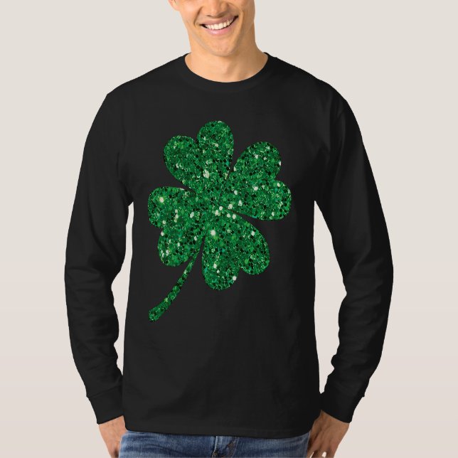 Irish Lucky Shamrock Green Clover St Patrick's Day T Shirt (Framsida)