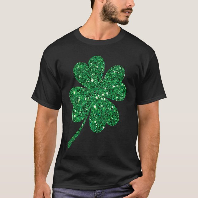 Irish Lucky Shamrock Green Clover St Patrick's Day T Shirt (Framsida)