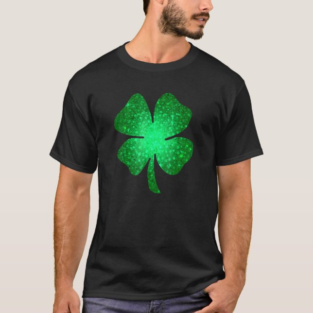 Irish Lucky Shamrock Grönt Four Löv C St Patrick' T Shirt (Framsida)