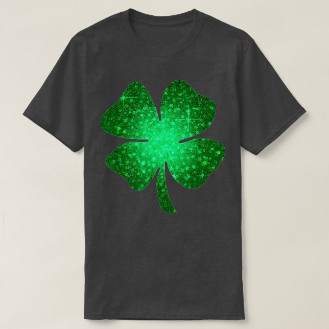 Irish Lucky Shamrock Grönt Fyrklöver St Pat T Shirt (Design framsida)