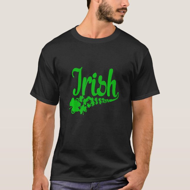 Irish Lucky Shamrock Grönt Klöver St patrick's day T Shirt (Framsida)